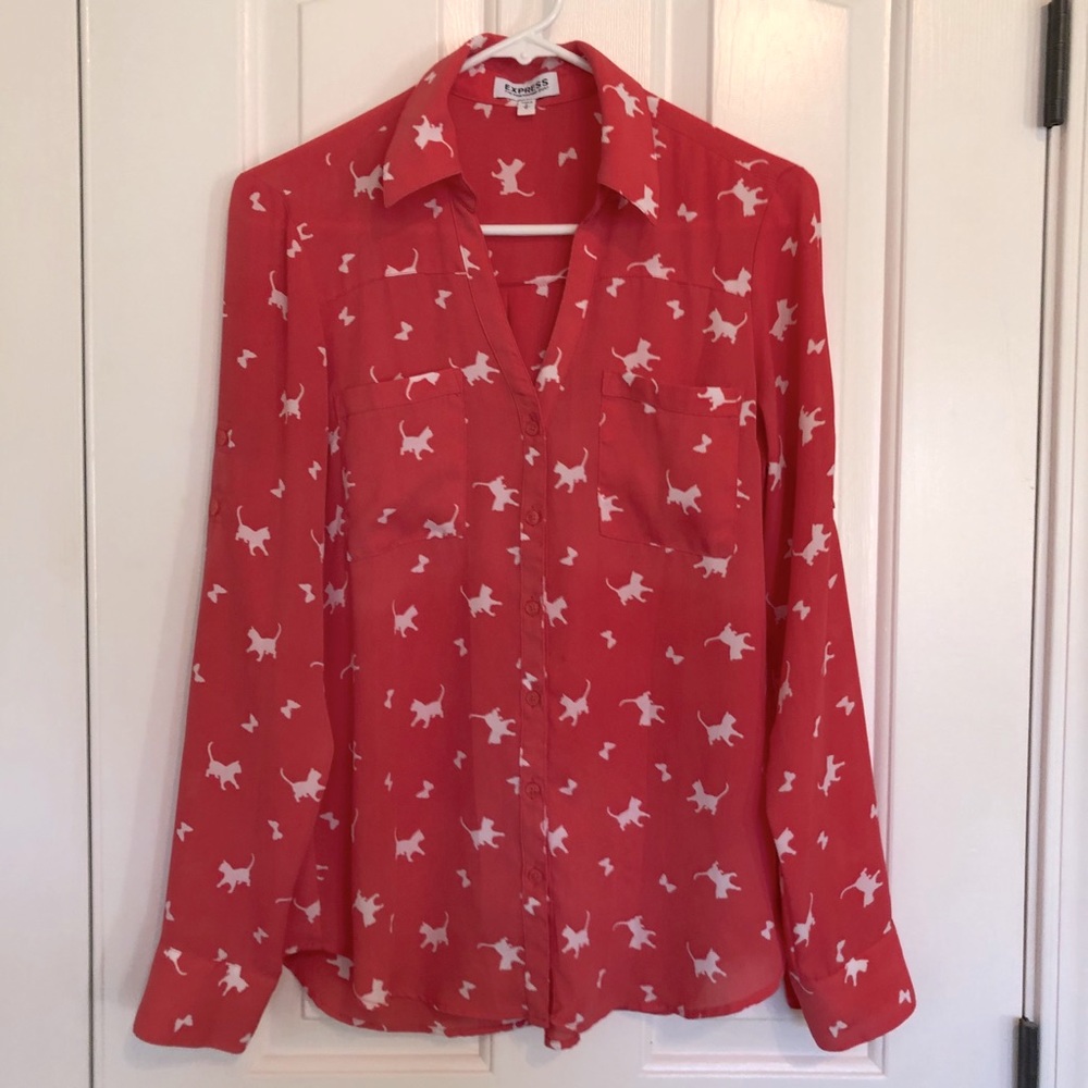 Portofino shirt with cats and butterflies